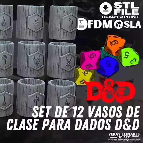 Dungeons and Dragons Dice-Rolling Cups - 3D Printable 3D print model