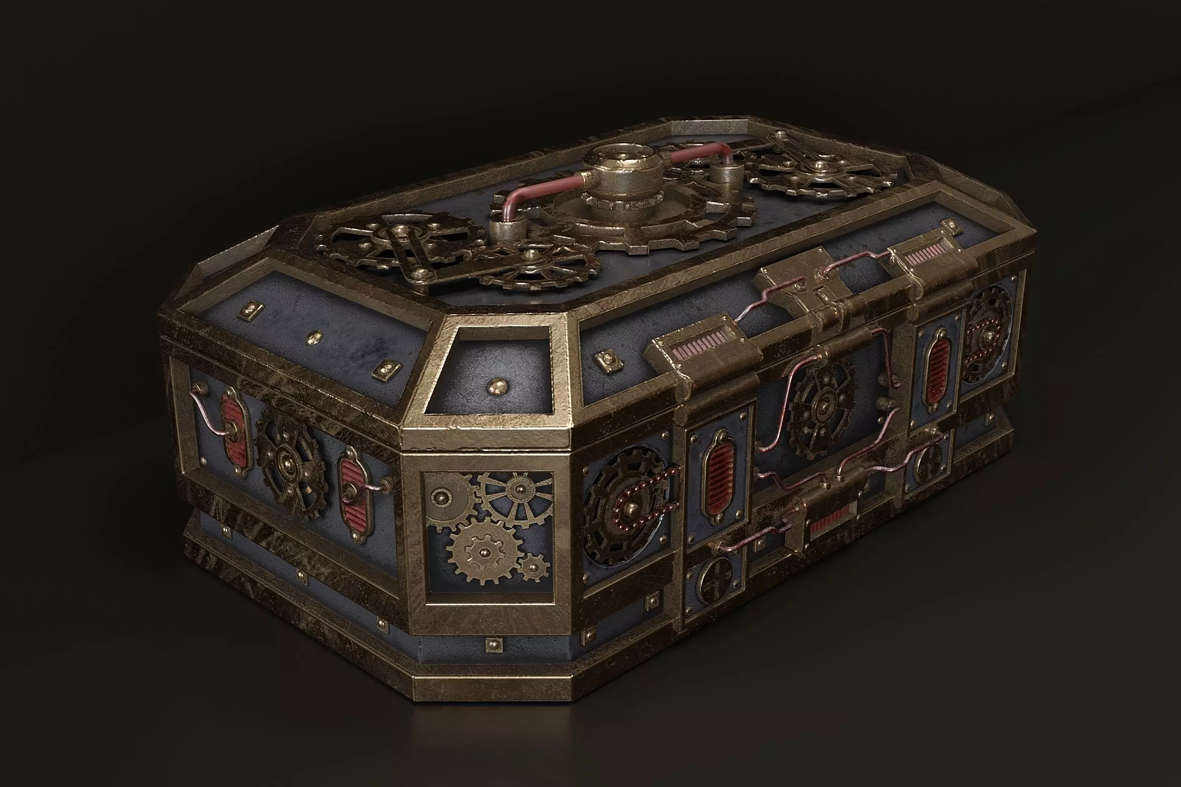 Jewelry box in steampunk style 7 3D model