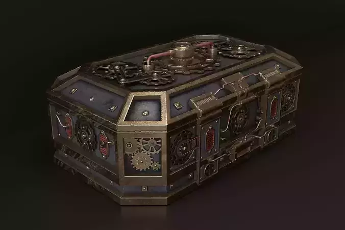 Jewelry box in steampunk style 7 3D model