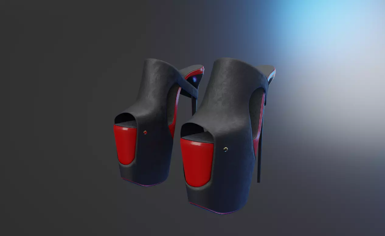 Mei Shoes Heels Low-poly 3D model