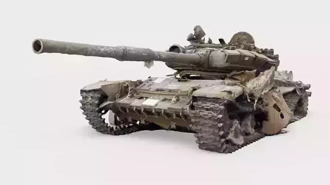 Russian T-90 tank destroyed by Ukrainian army 3D model