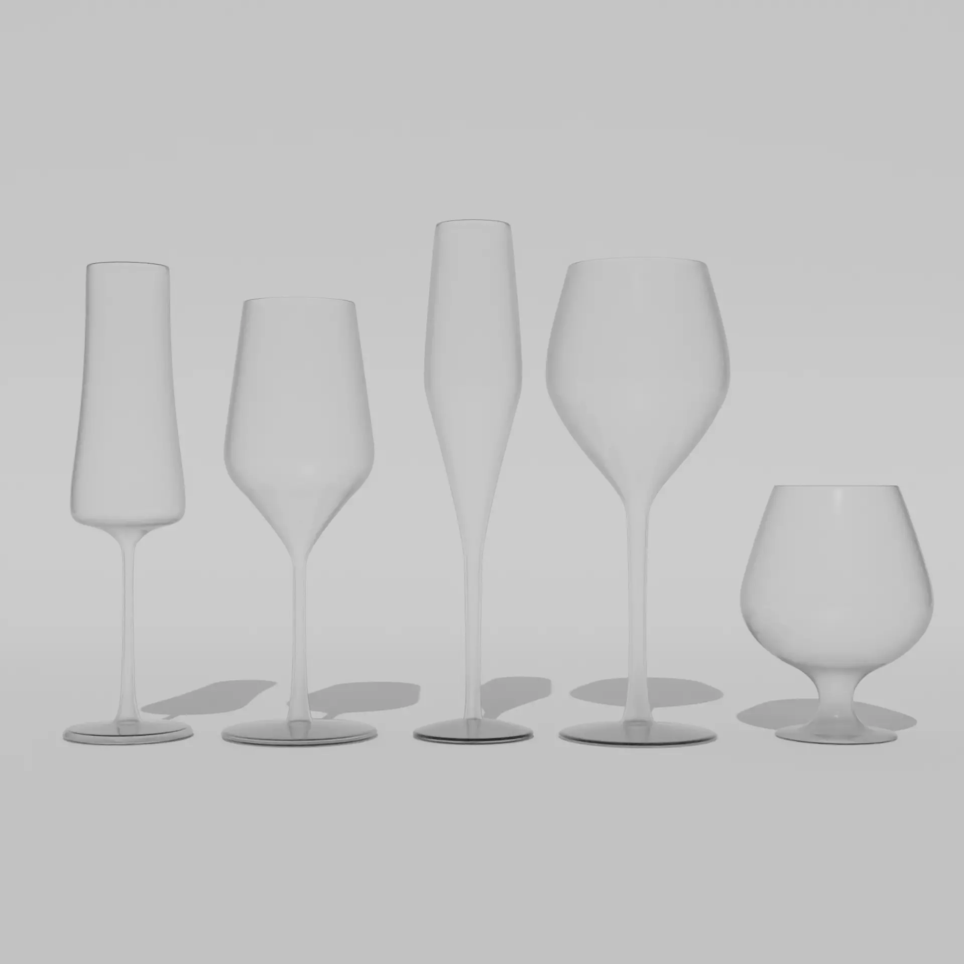 five wineglass Free 3D model