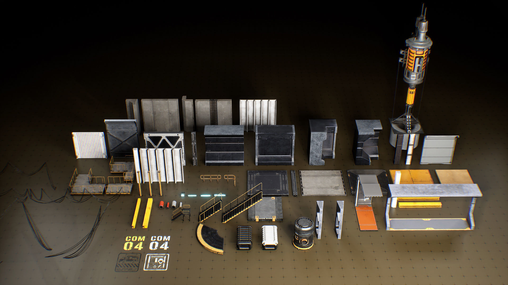 Drilling Rig Low-poly 3D model_7