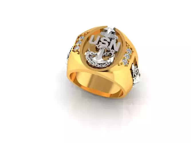 EXPEDITIONARY NAVY USN ANCHOR ANTIQUE RING