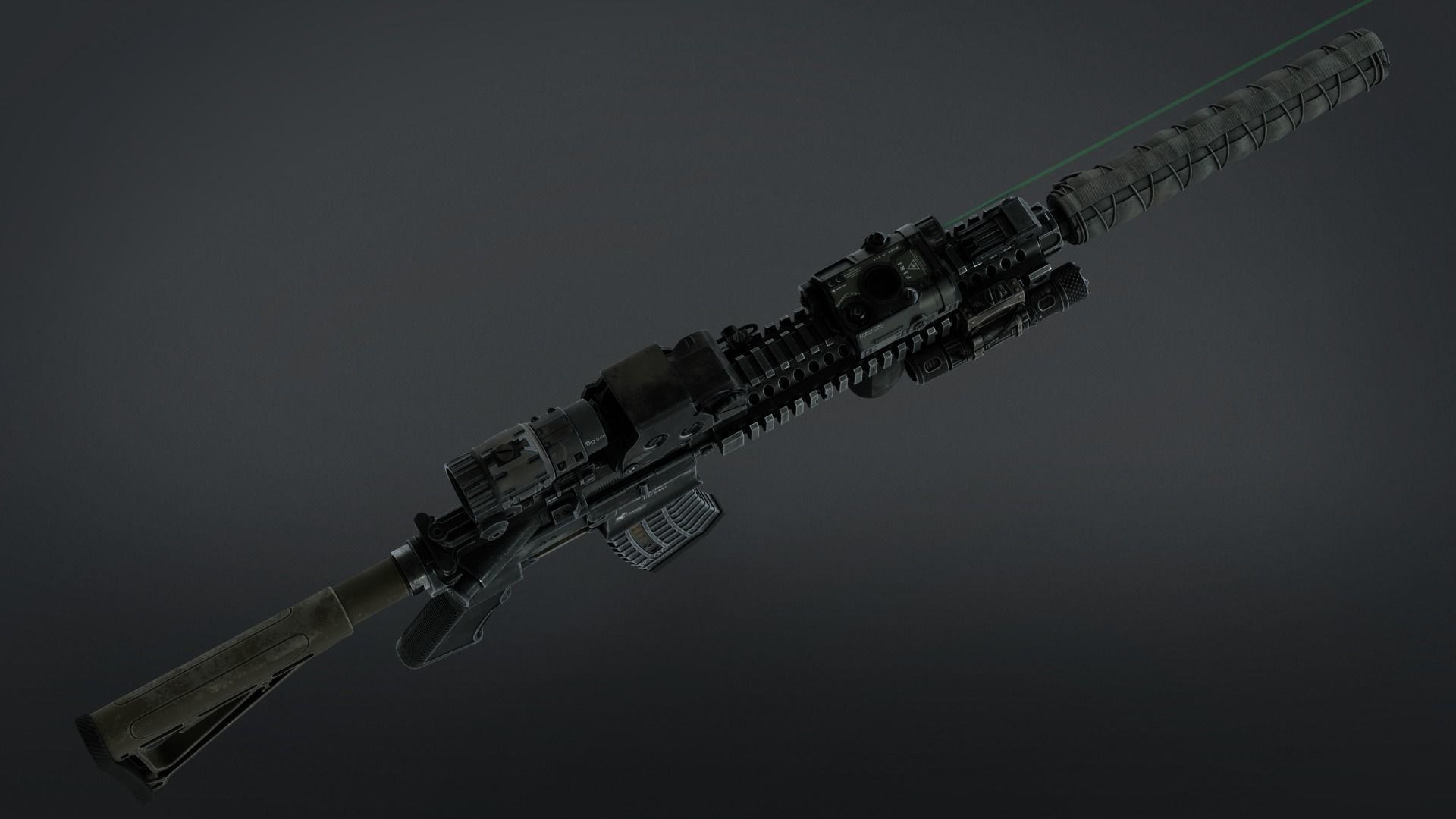 M4-A1  Low-poly 3D model_7