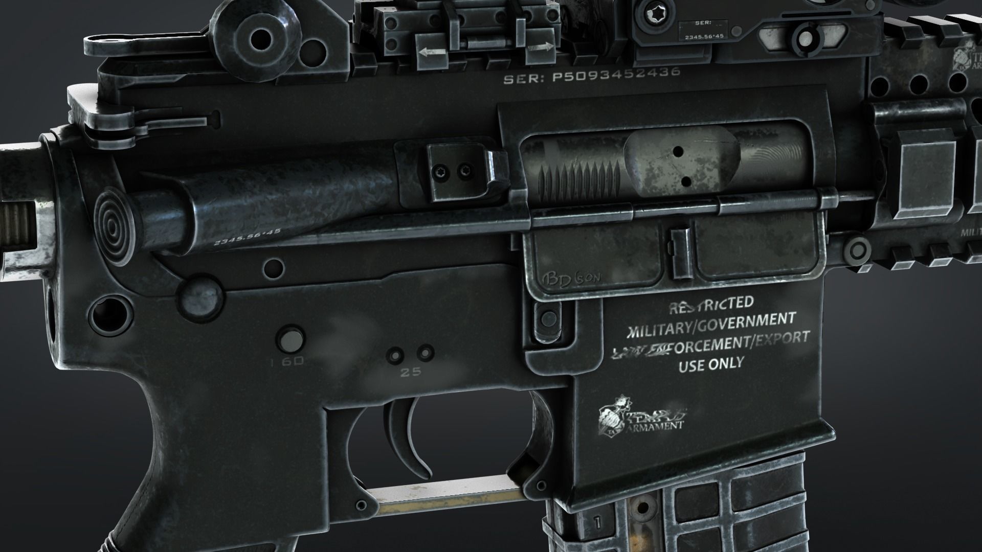 M4-A1  Low-poly 3D model_8