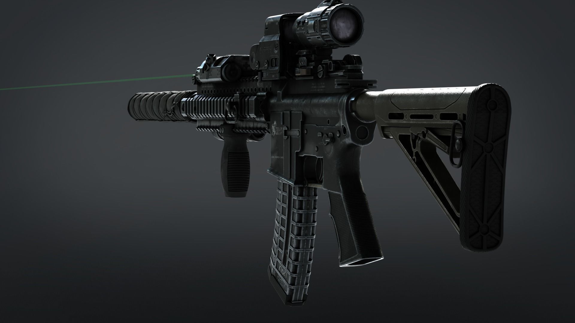 M4-A1  Low-poly 3D model_3