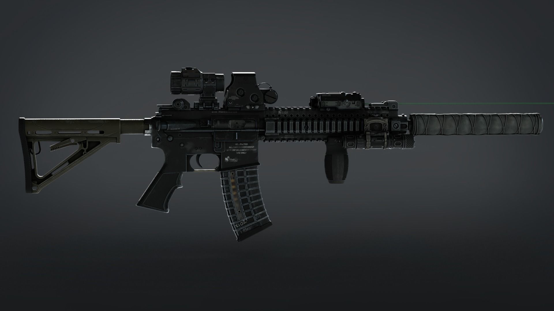 M4-A1  Low-poly 3D model_5
