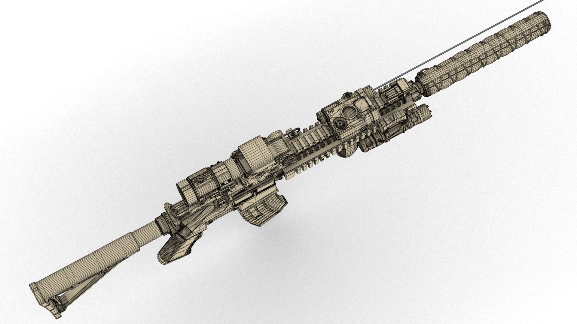 M4-A1  Low-poly 3D model_16