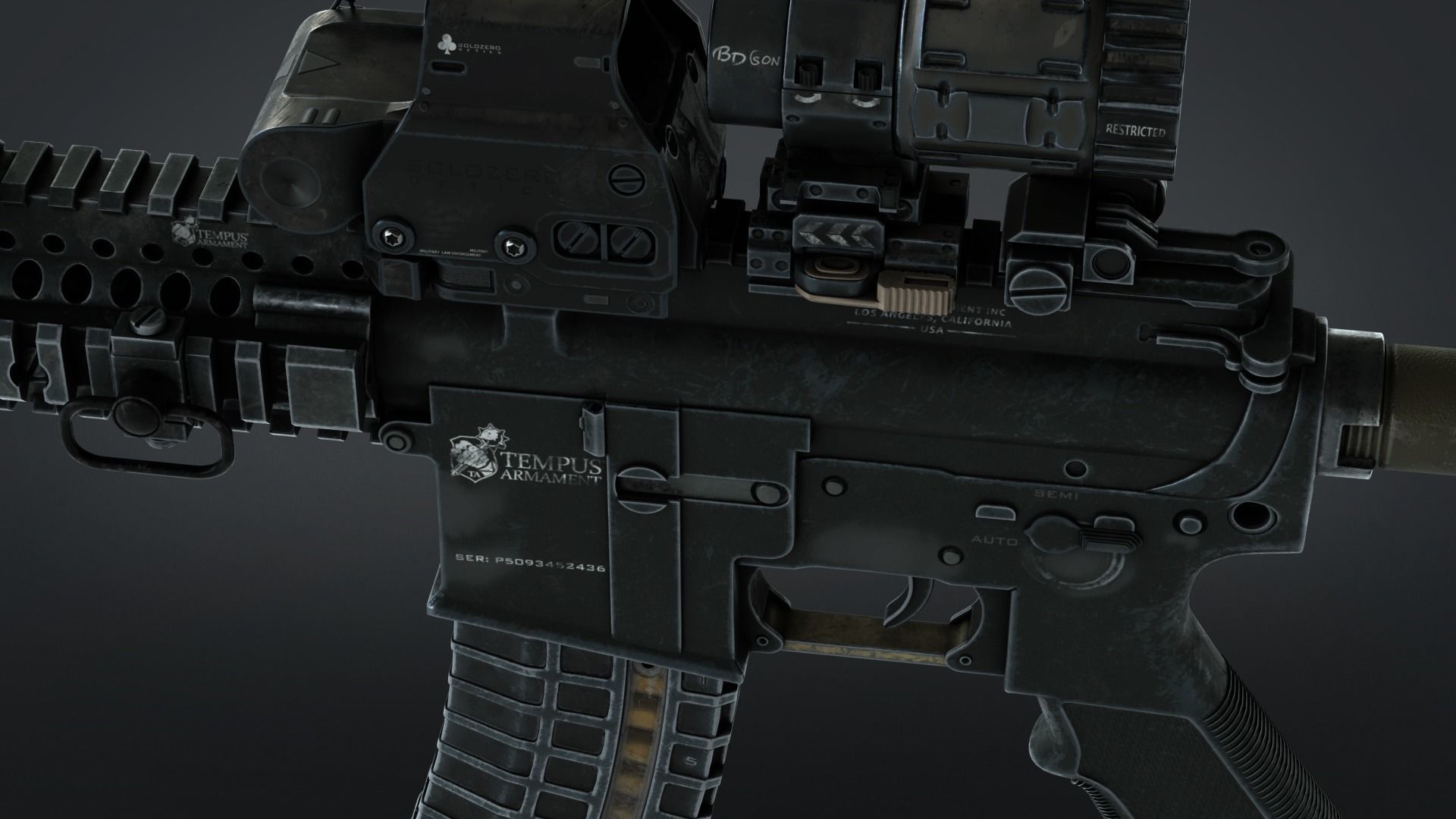 M4-A1  Low-poly 3D model_9