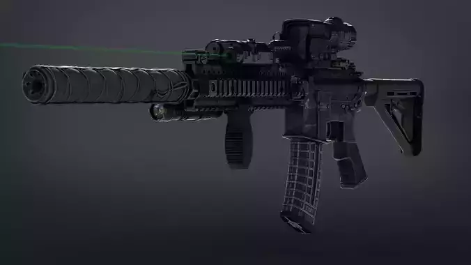 M4-A1  Low-poly 3D model