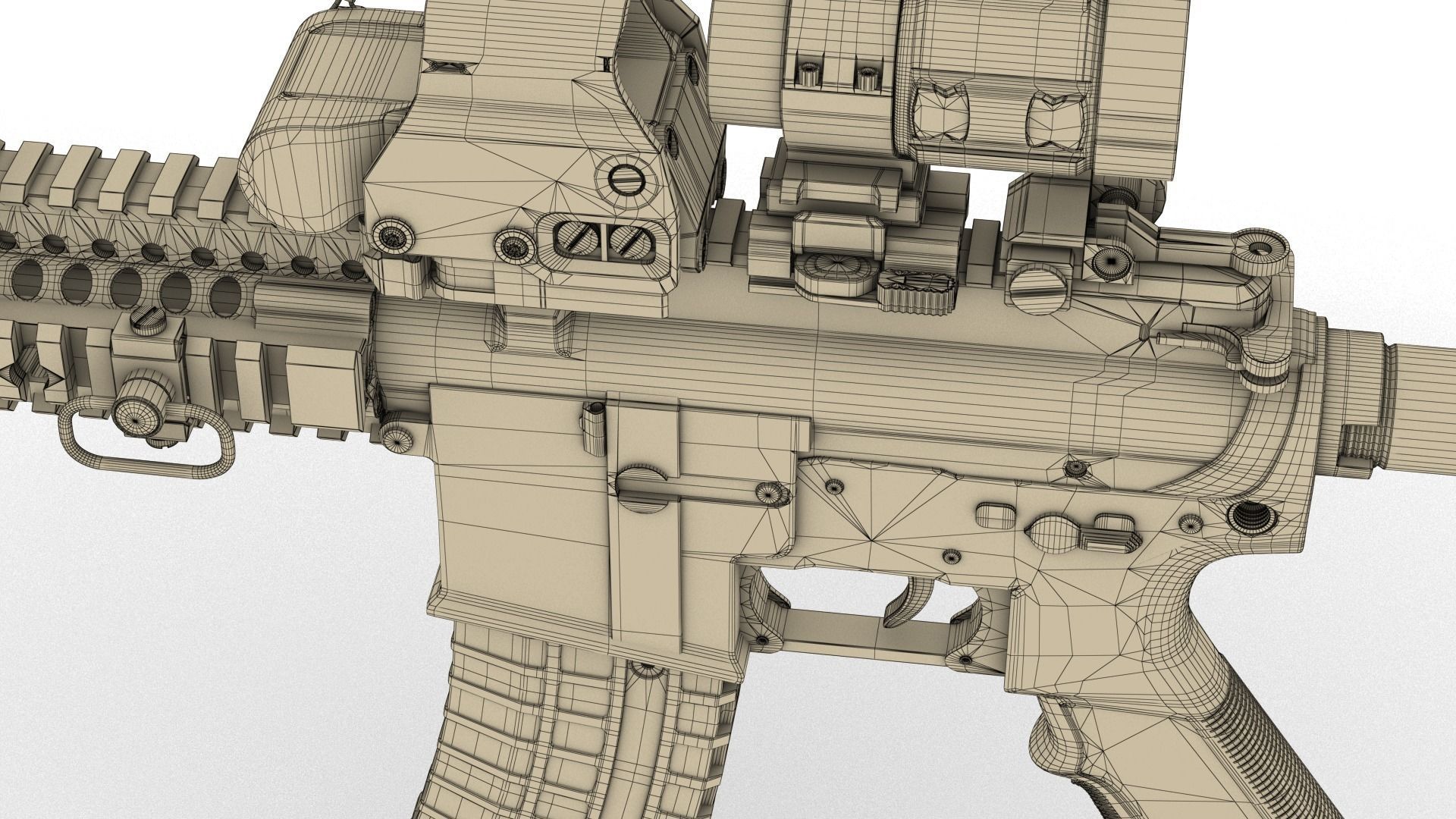 M4-A1  Low-poly 3D model_18