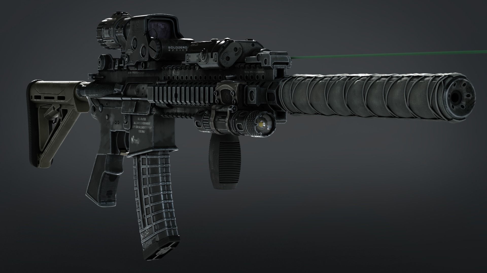 M4-A1  Low-poly 3D model_6