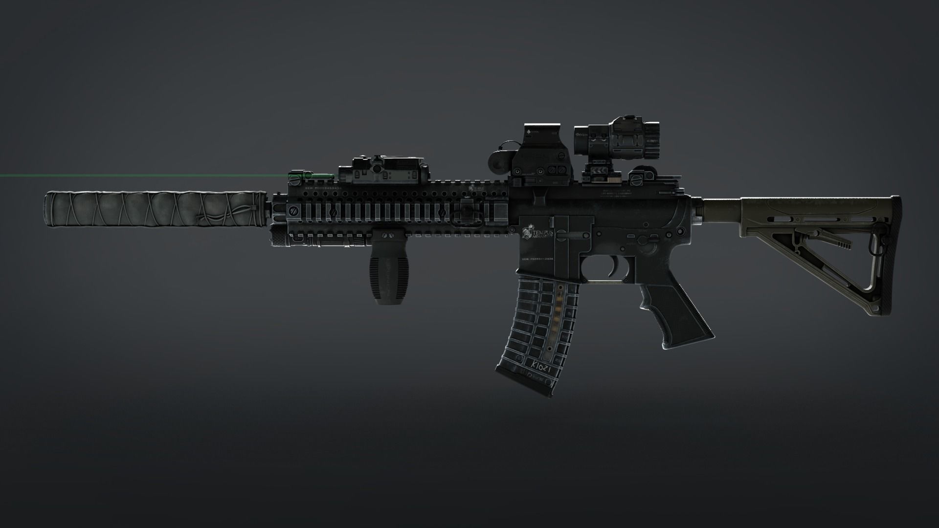 M4-A1  Low-poly 3D model_2