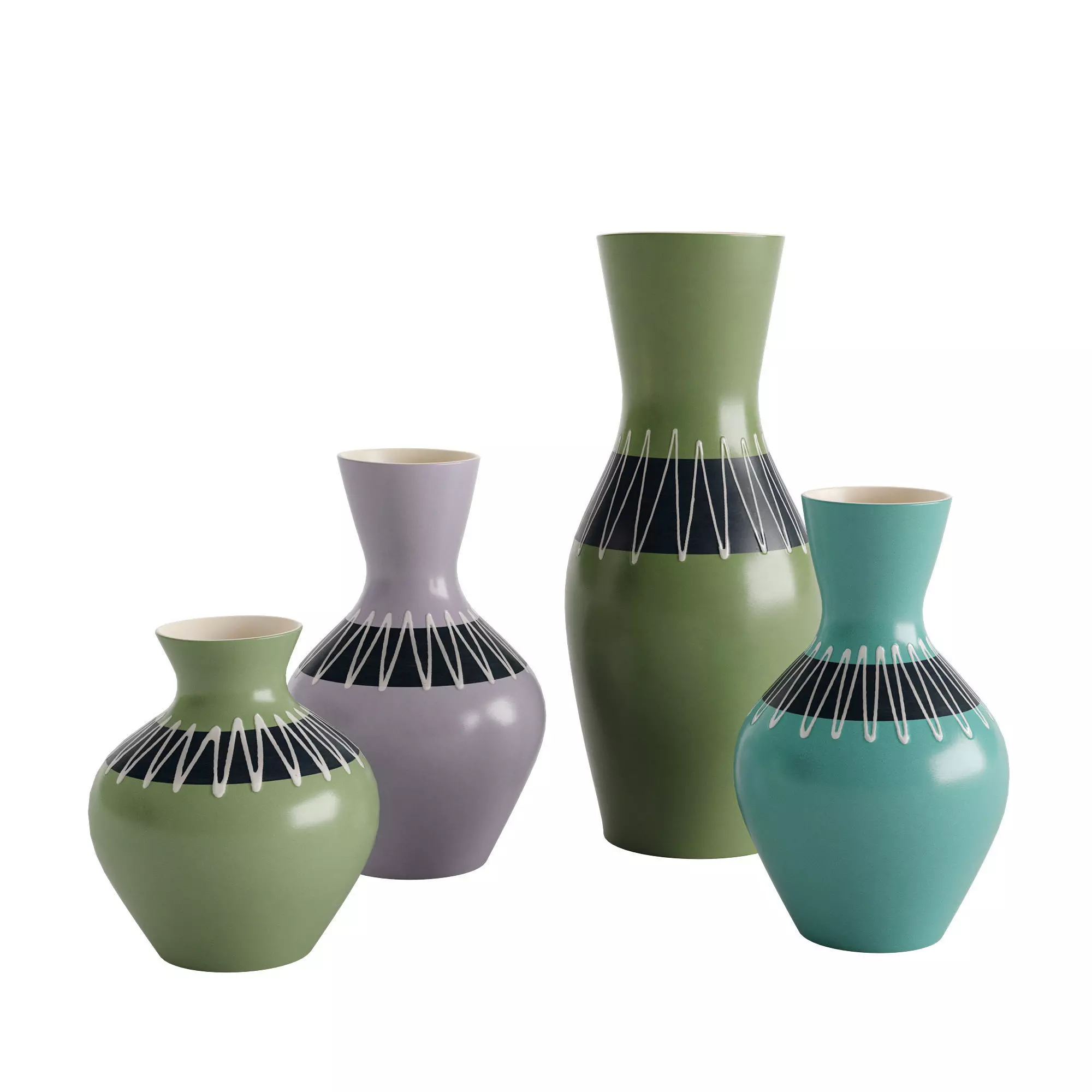 Hornsea slipware vases 3D model_0