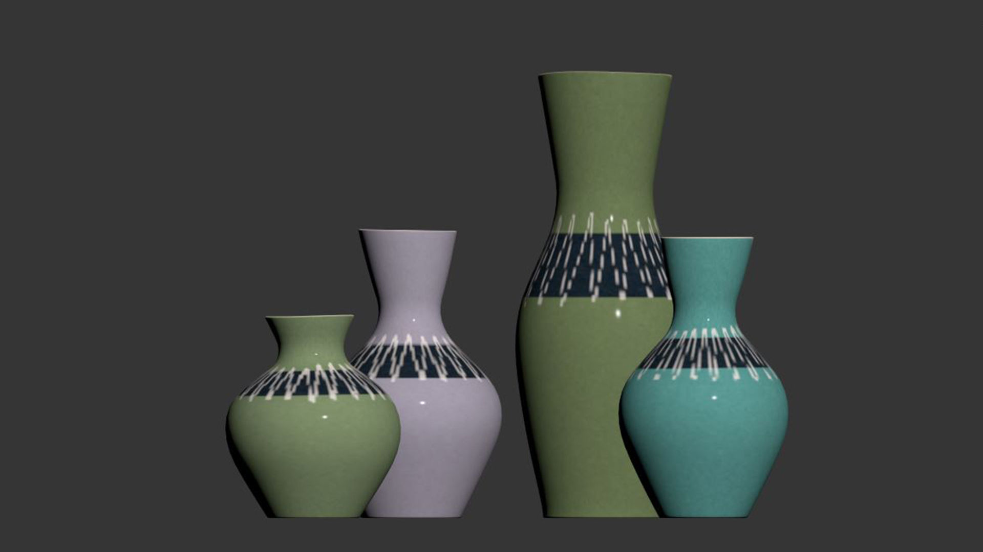 Hornsea slipware vases 3D model_3