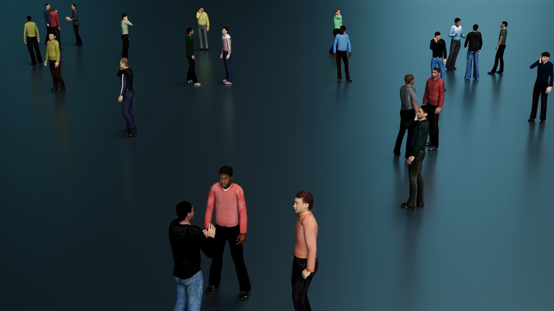 Low Poly Rigged Animated Males Pack - 200 Pieces Low-poly 3D model_5