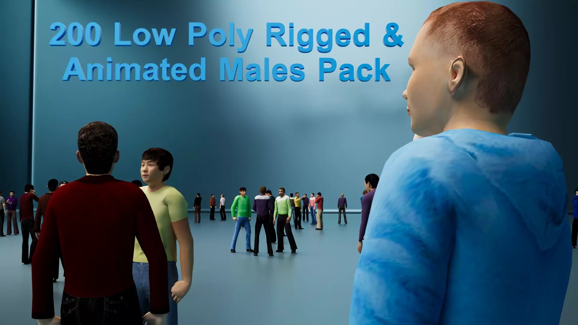 Low Poly Rigged Animated Males Pack - 200 Pieces Low-poly 3D model_0