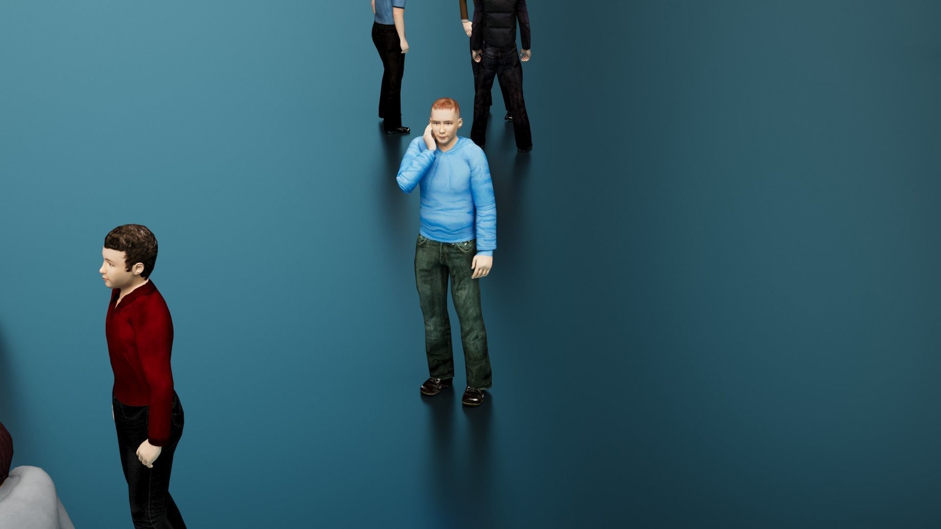 Low Poly Rigged Animated Males Pack - 200 Pieces Low-poly 3D model_9