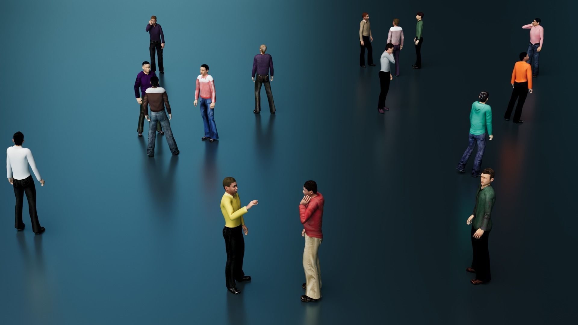 Low Poly Rigged Animated Males Pack - 200 Pieces Low-poly 3D model_4