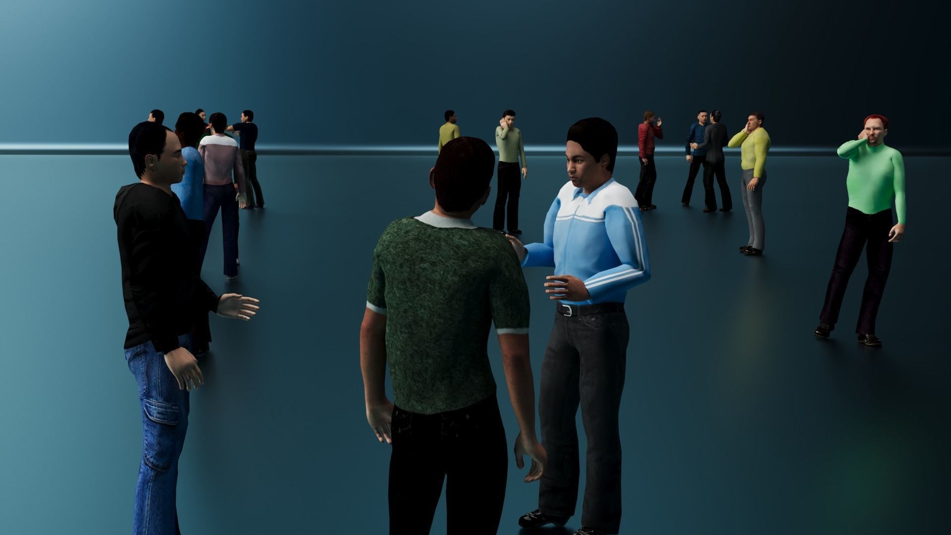 Low Poly Rigged Animated Males Pack - 200 Pieces Low-poly 3D model_6