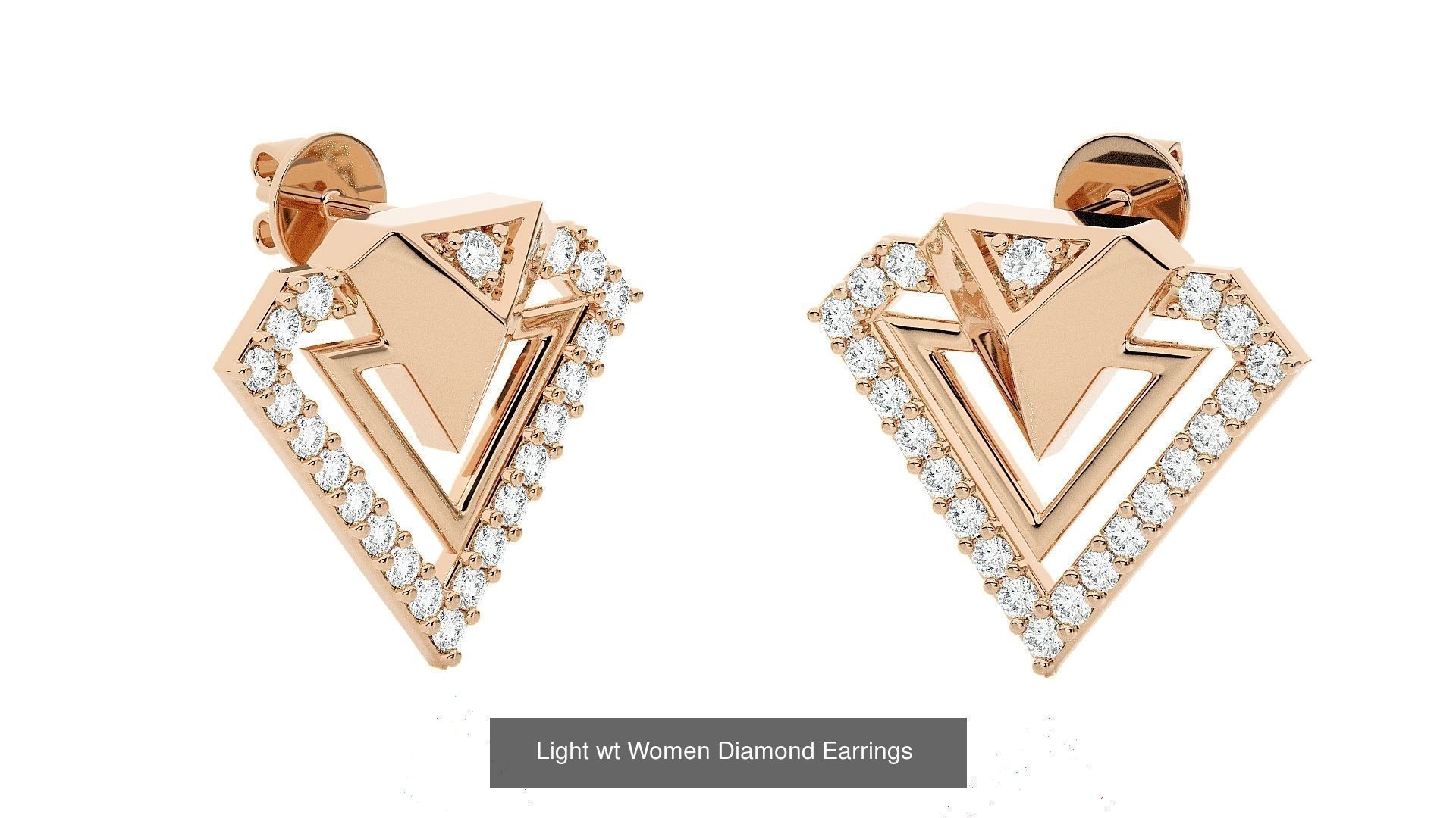 62 Light wt Women Diamond Earrings 3D print model 3D Model Collection_57