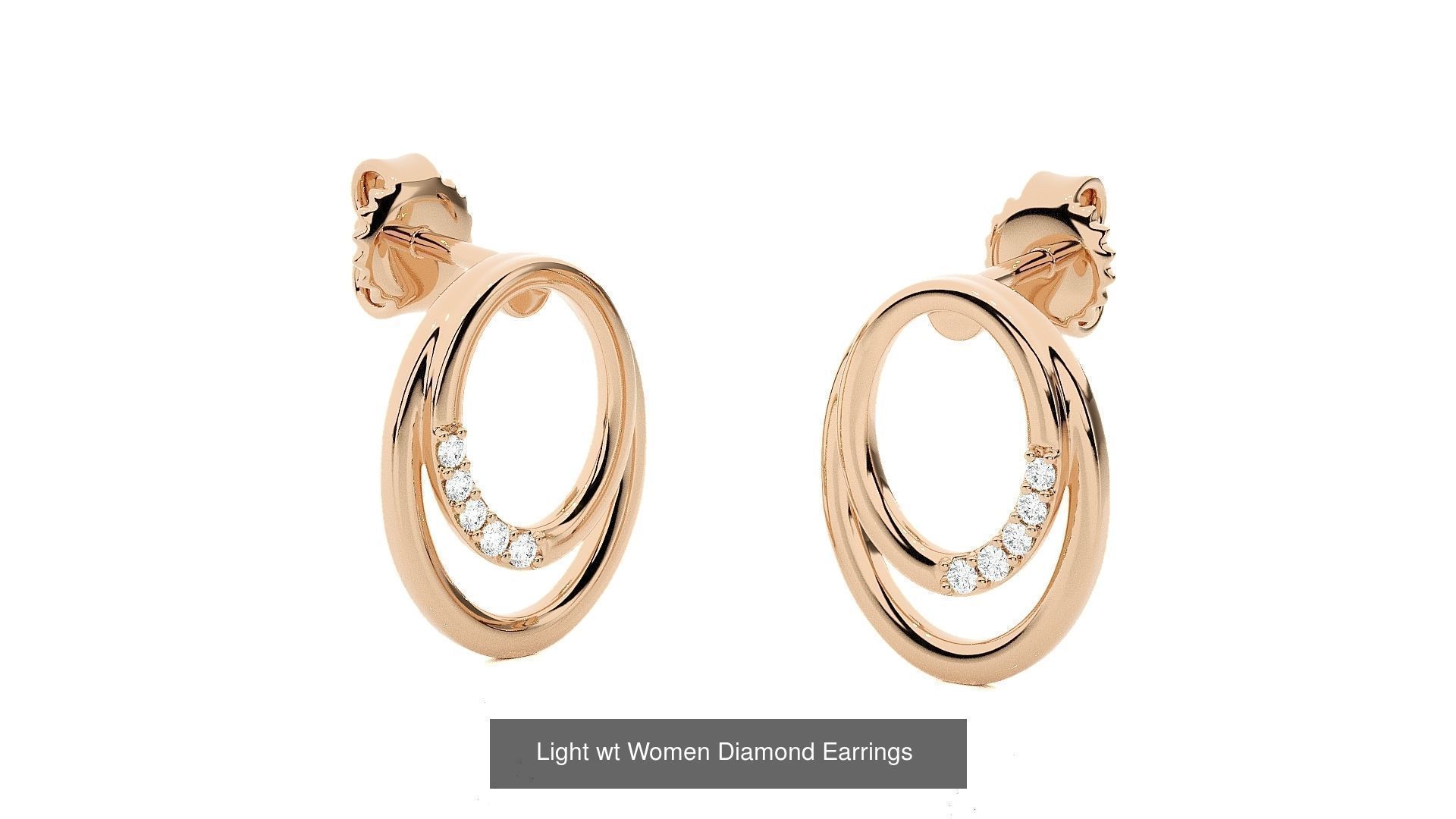 62 Light wt Women Diamond Earrings 3D print model 3D Model Collection_11
