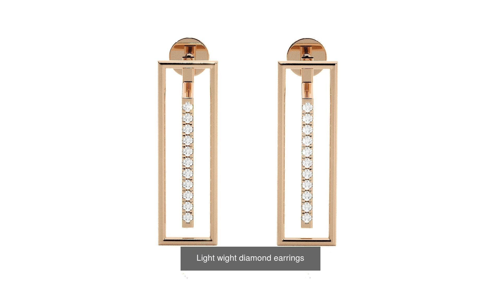 62 Light wt Women Diamond Earrings 3D print model 3D Model Collection_44