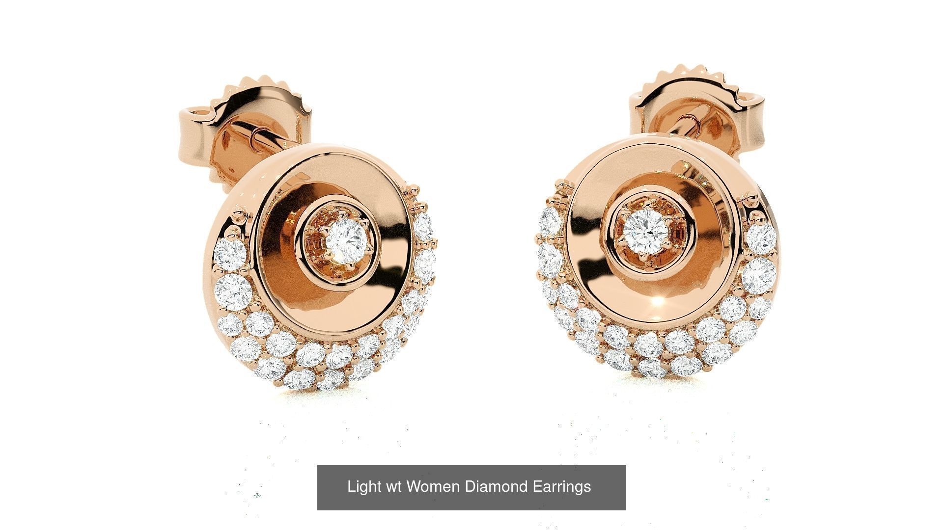 62 Light wt Women Diamond Earrings 3D print model 3D Model Collection_46