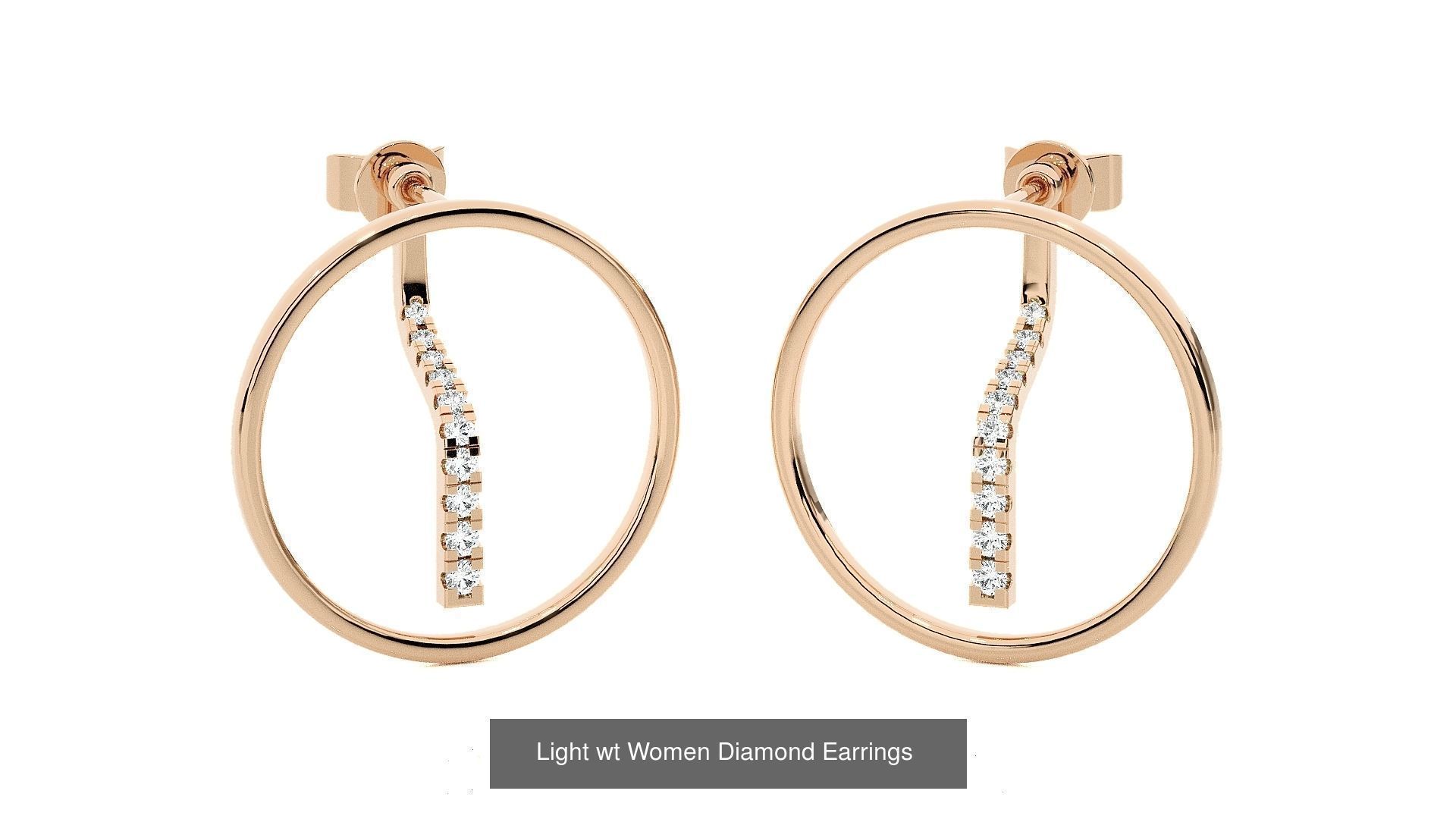 62 Light wt Women Diamond Earrings 3D print model 3D Model Collection_33