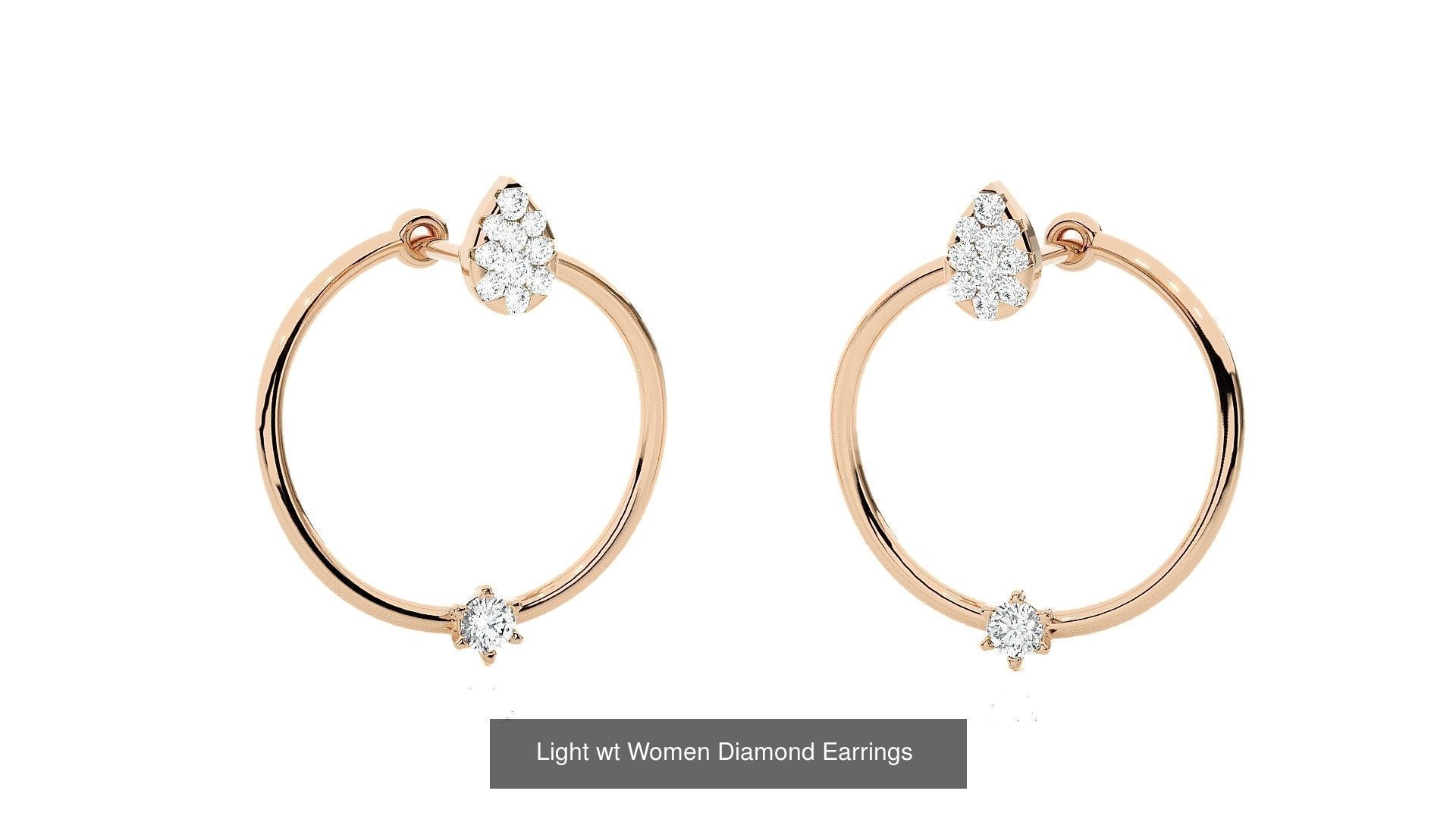 62 Light wt Women Diamond Earrings 3D print model 3D Model Collection_28