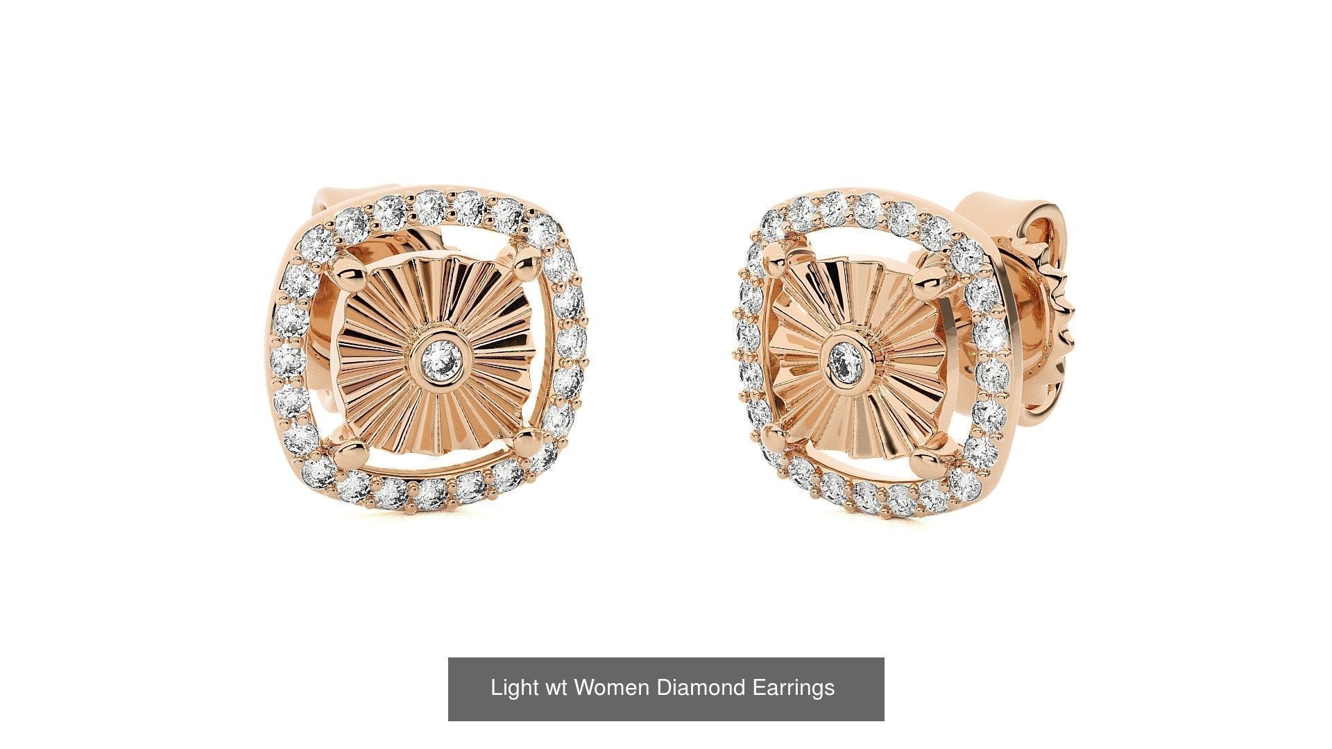 62 Light wt Women Diamond Earrings 3D print model 3D Model Collection_37