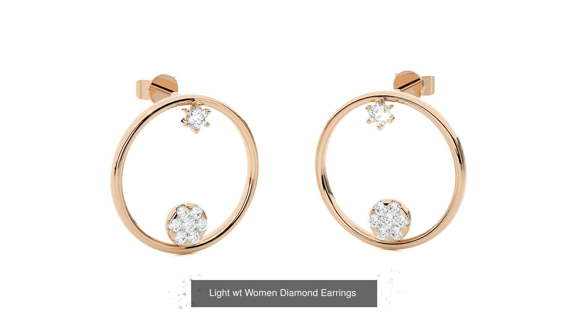 62 Light wt Women Diamond Earrings 3D print model 3D Model Collection_35