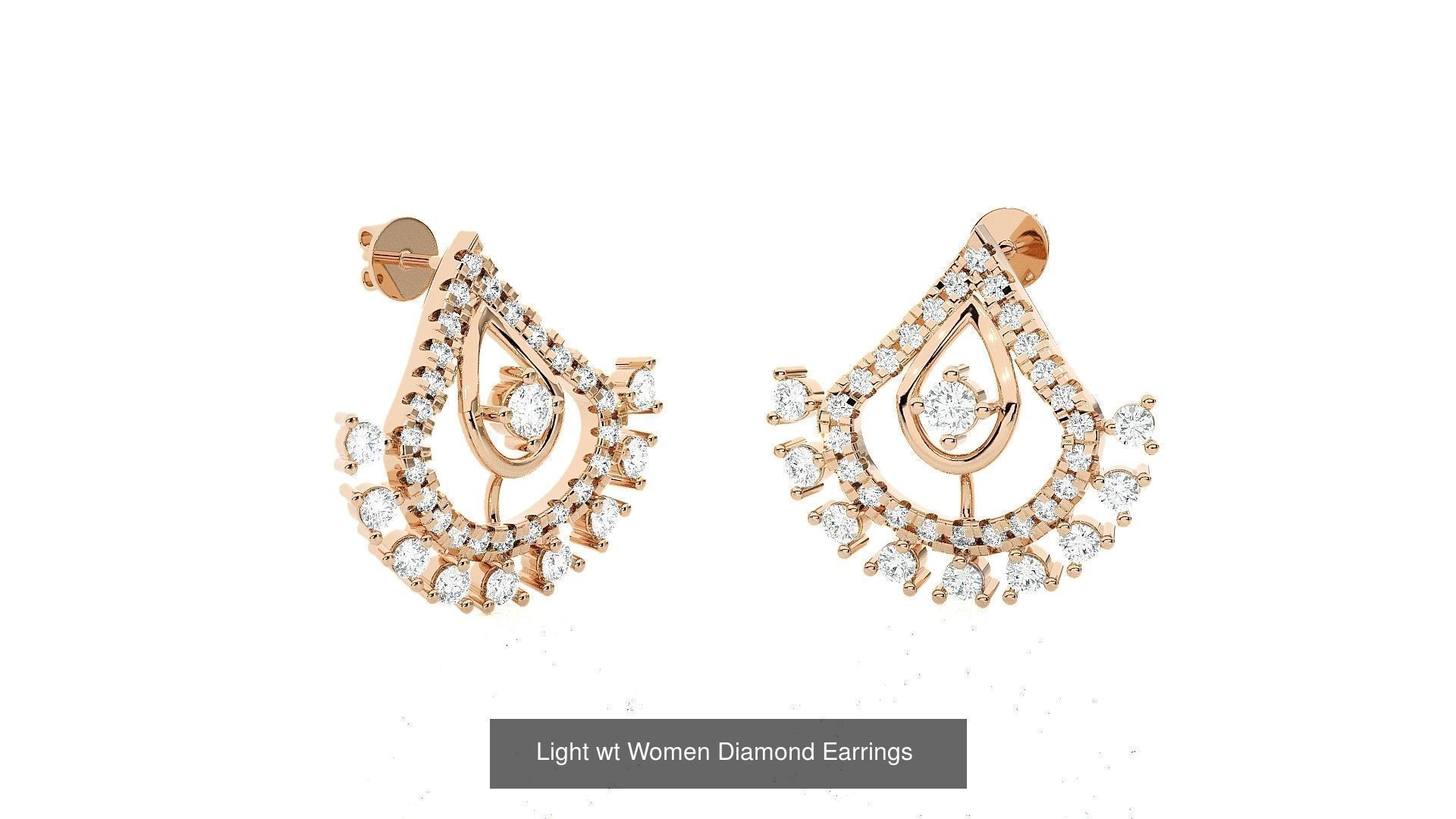 62 Light wt Women Diamond Earrings 3D print model 3D Model Collection_50