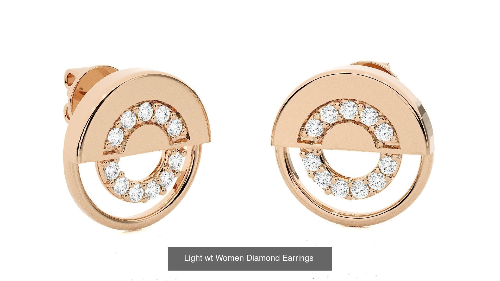 62 Light wt Women Diamond Earrings 3D print model 3D Model Collection_65