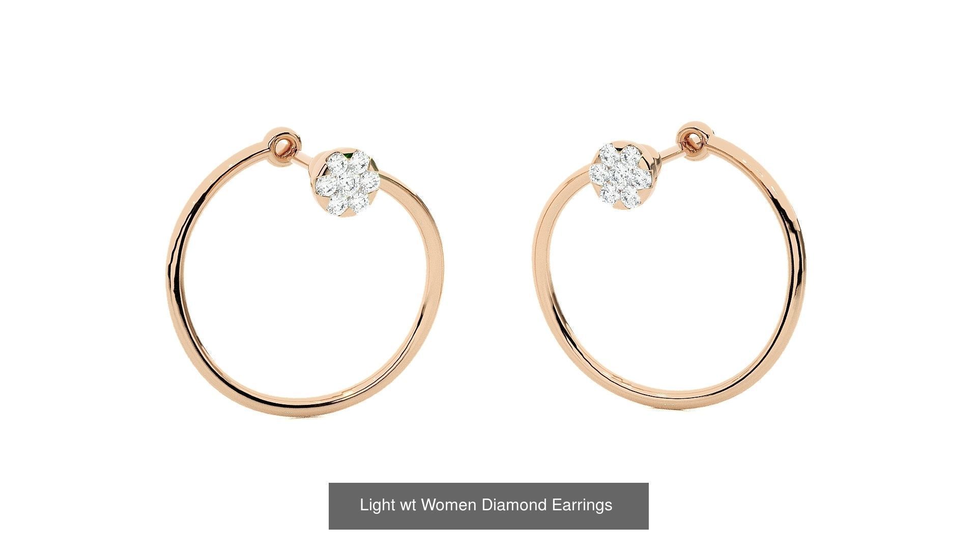 62 Light wt Women Diamond Earrings 3D print model 3D Model Collection_27