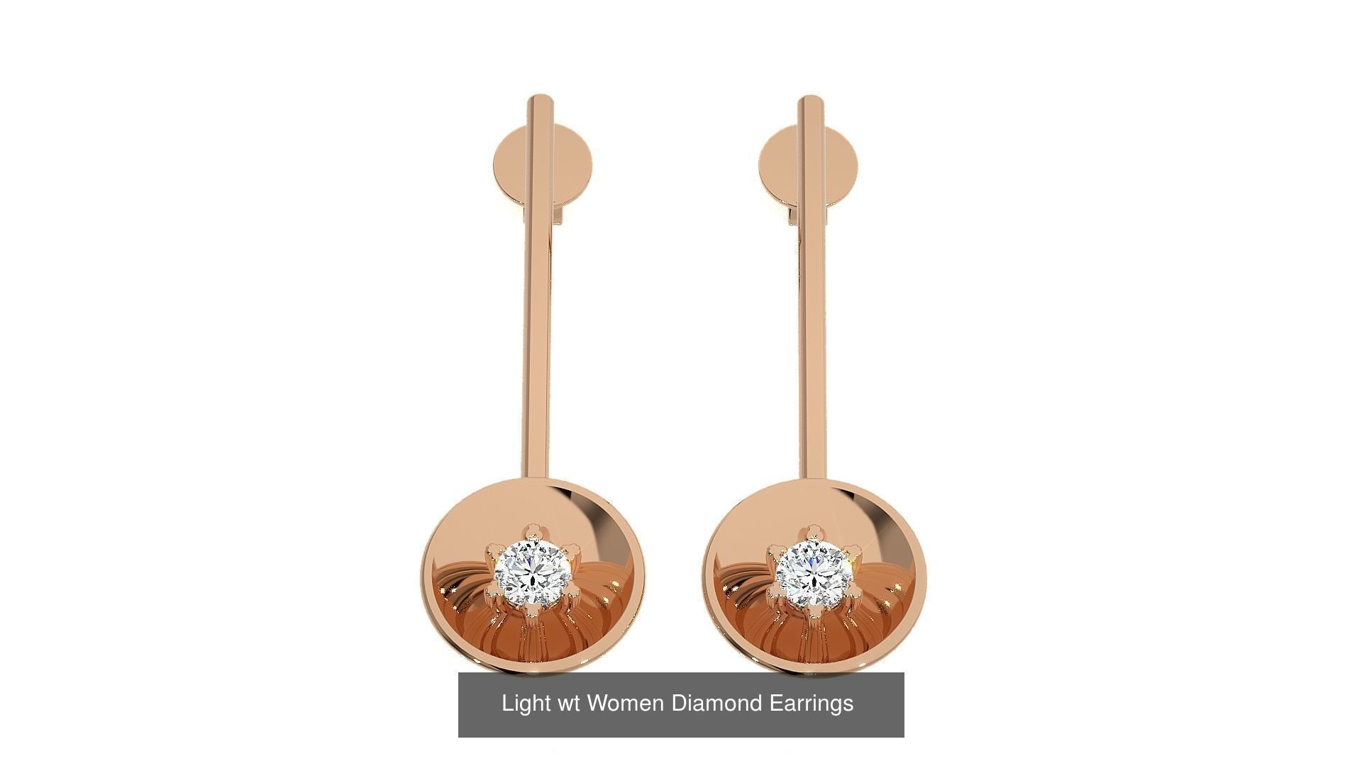 62 Light wt Women Diamond Earrings 3D print model 3D Model Collection_20