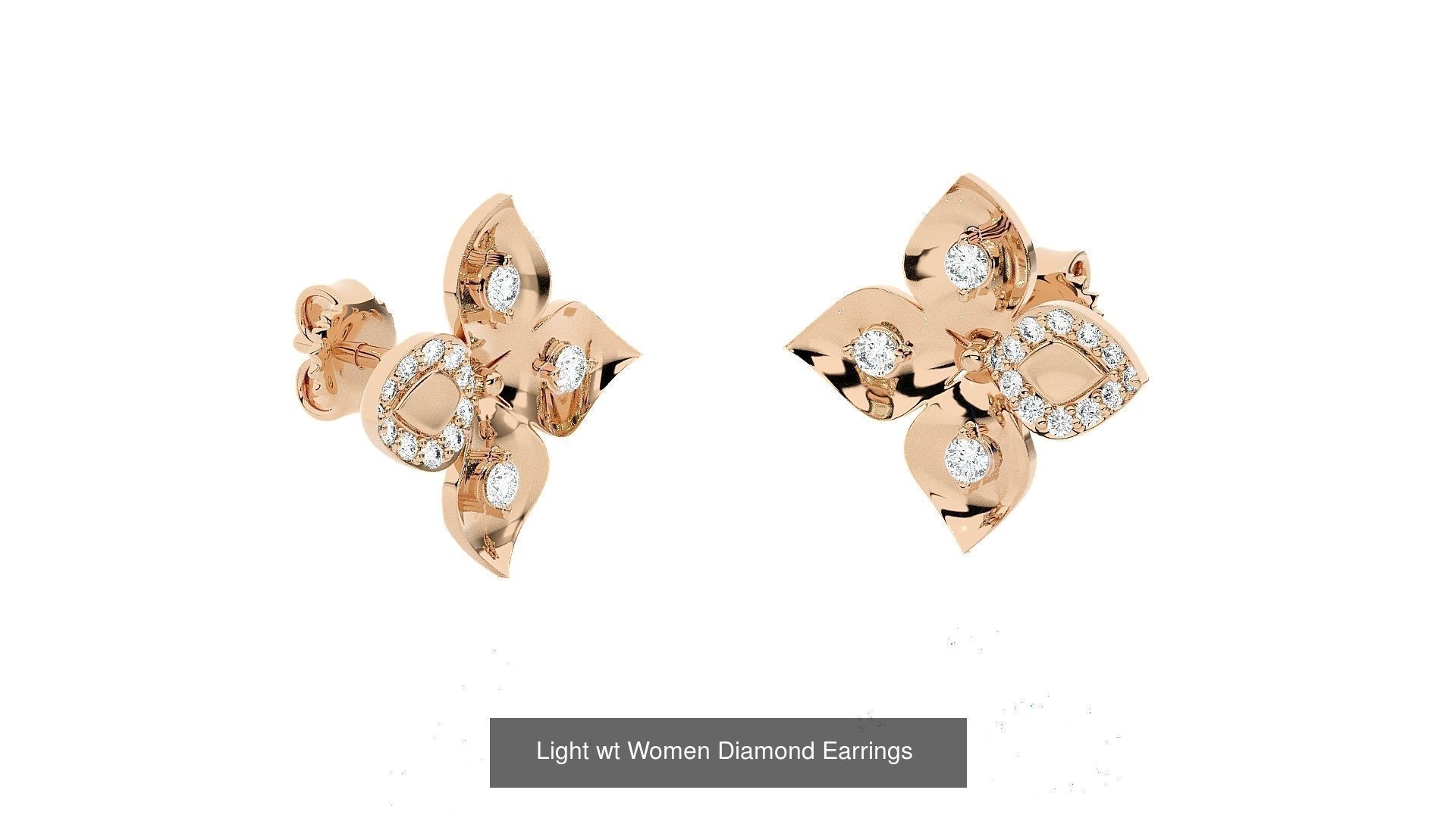 62 Light wt Women Diamond Earrings 3D print model 3D Model Collection_41