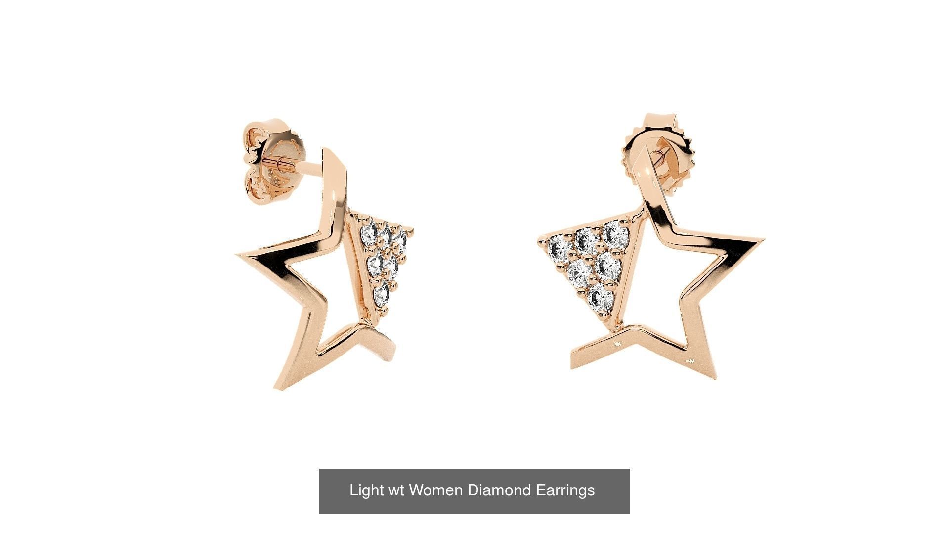 62 Light wt Women Diamond Earrings 3D print model 3D Model Collection_39