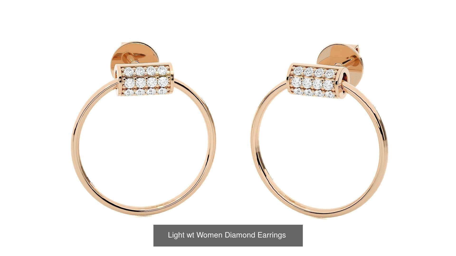 62 Light wt Women Diamond Earrings 3D print model 3D Model Collection_32