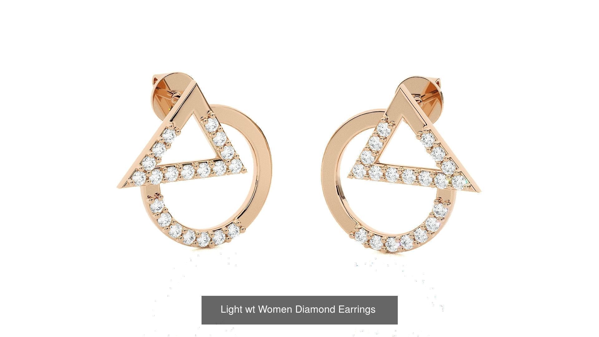 62 Light wt Women Diamond Earrings 3D print model 3D Model Collection_12
