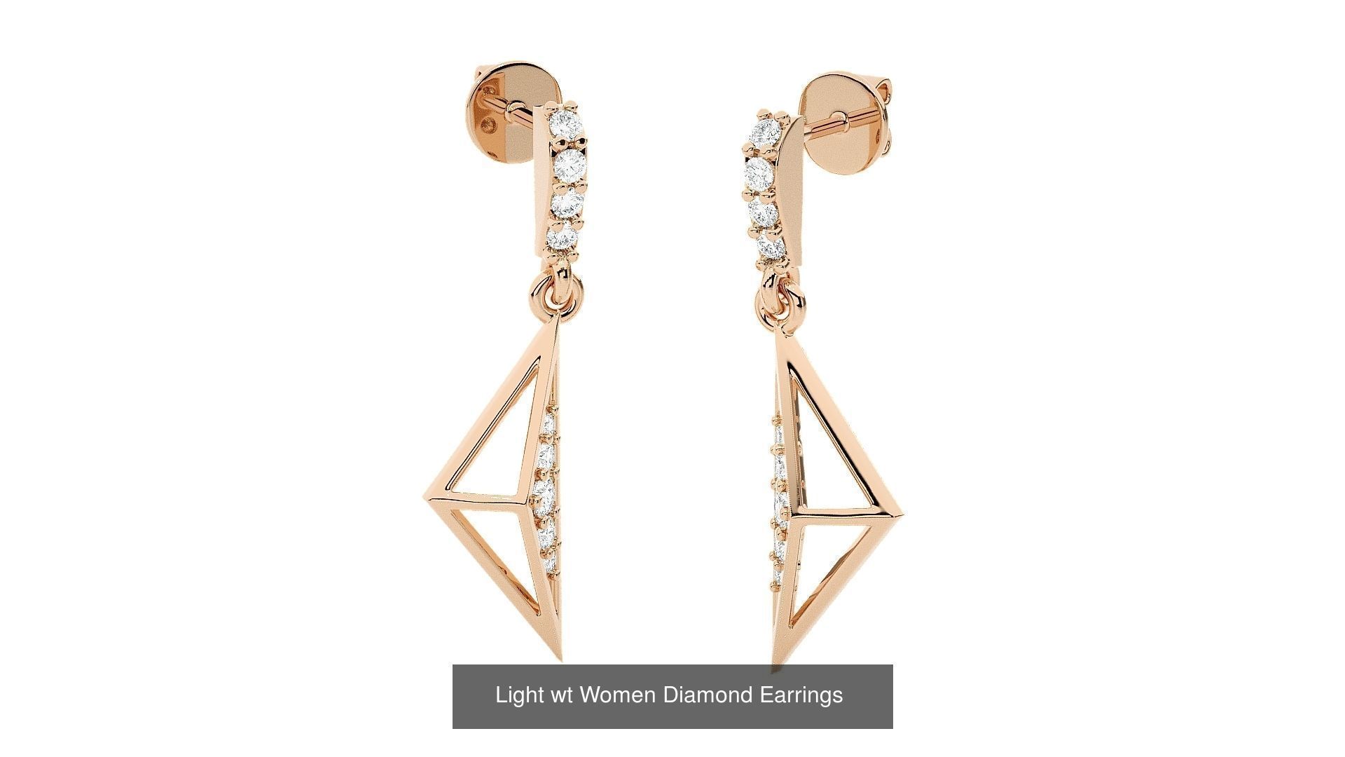 62 Light wt Women Diamond Earrings 3D print model 3D Model Collection_59