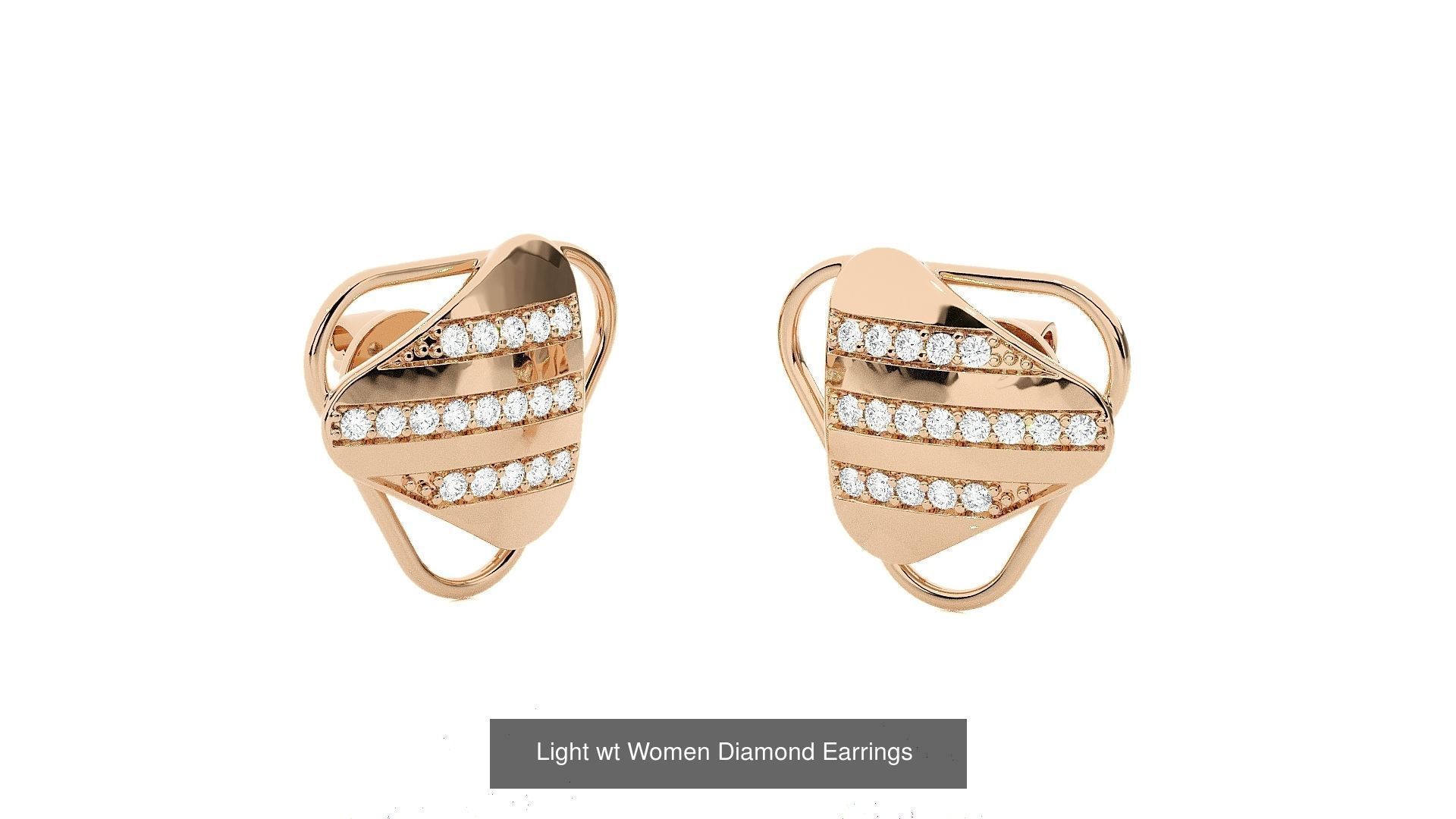 62 Light wt Women Diamond Earrings 3D print model 3D Model Collection_38