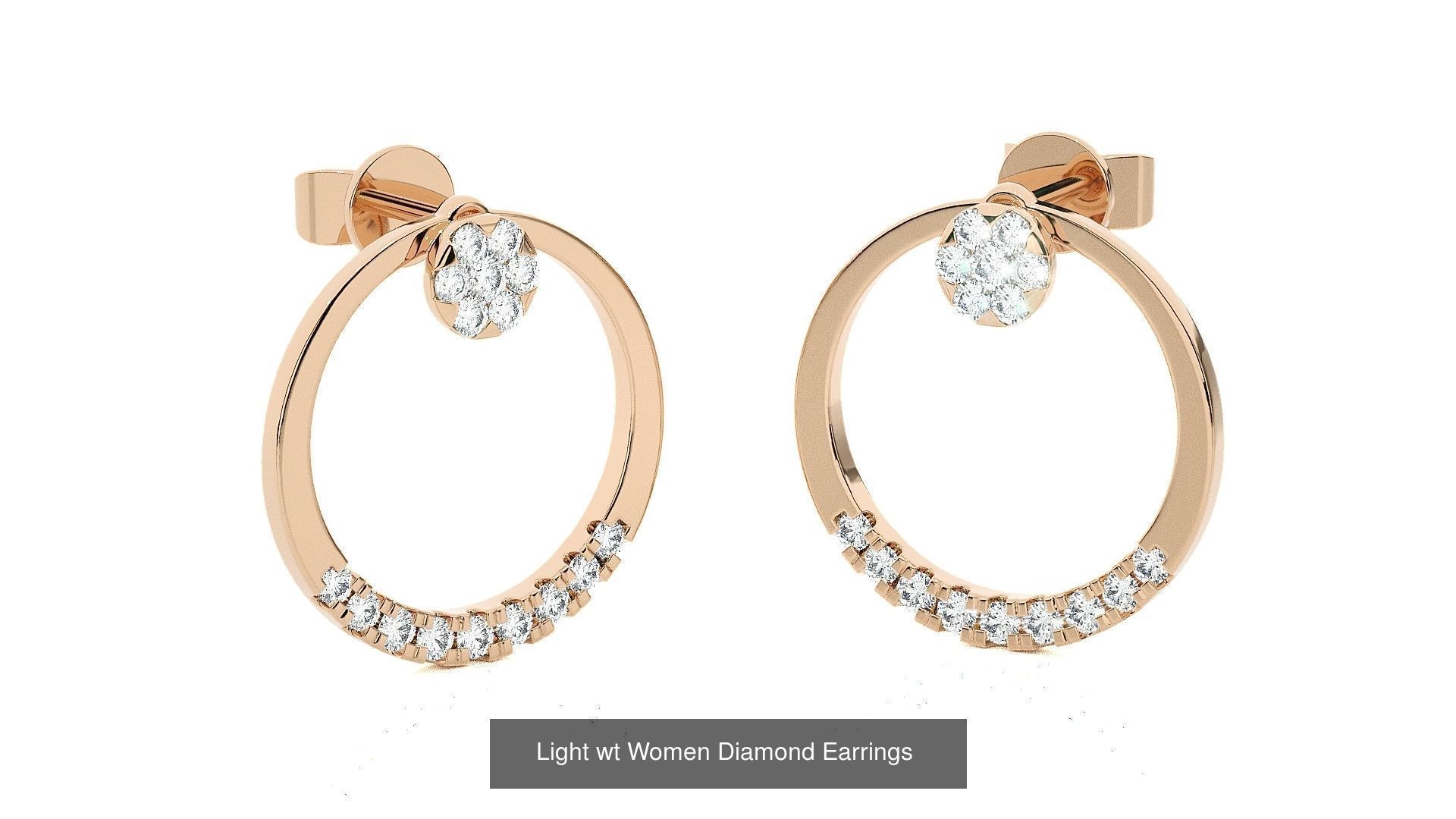 62 Light wt Women Diamond Earrings 3D print model 3D Model Collection_30