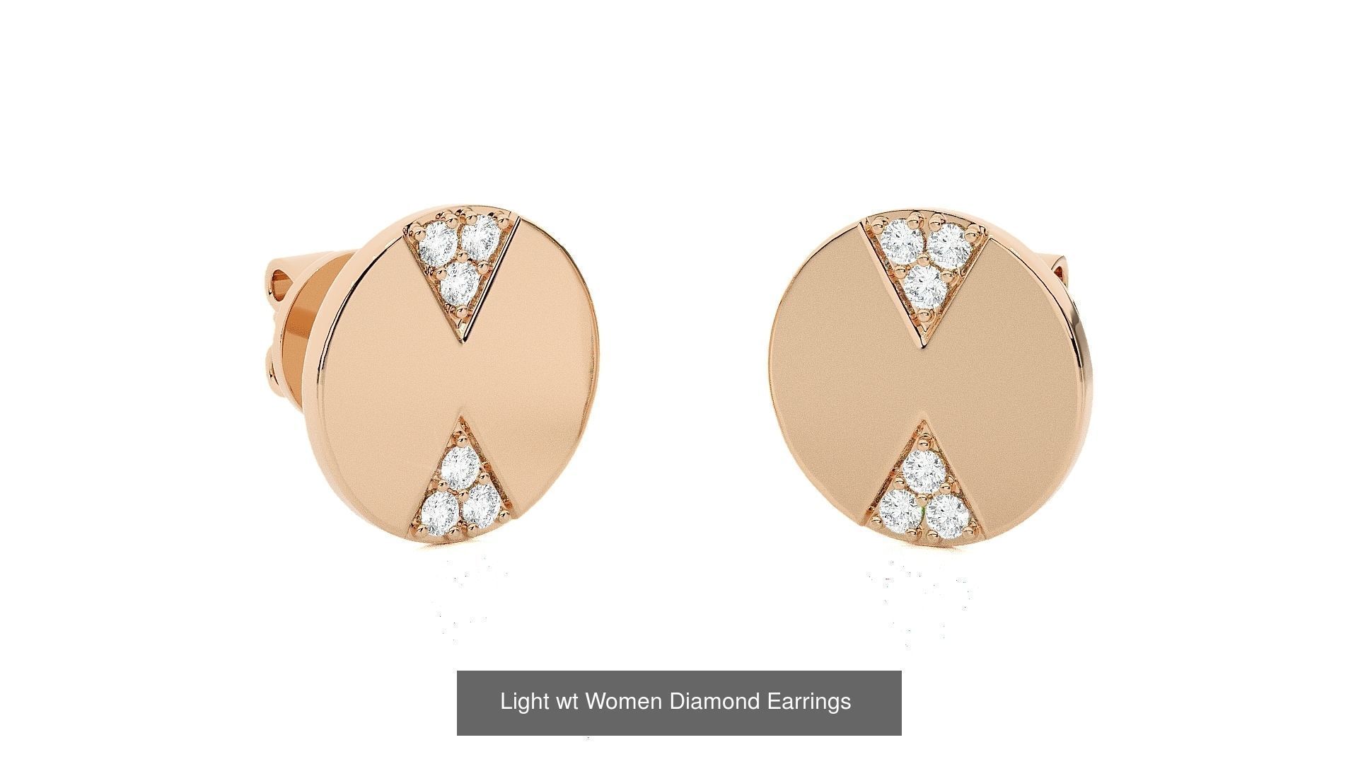 62 Light wt Women Diamond Earrings 3D print model 3D Model Collection_10