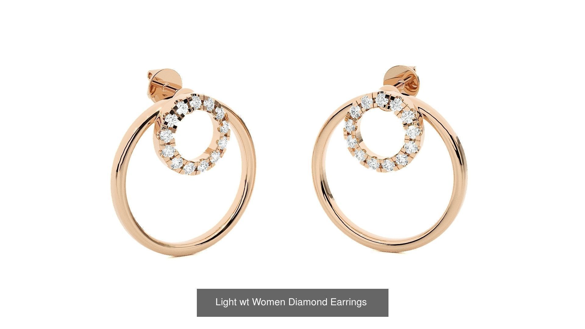 62 Light wt Women Diamond Earrings 3D print model 3D Model Collection_29