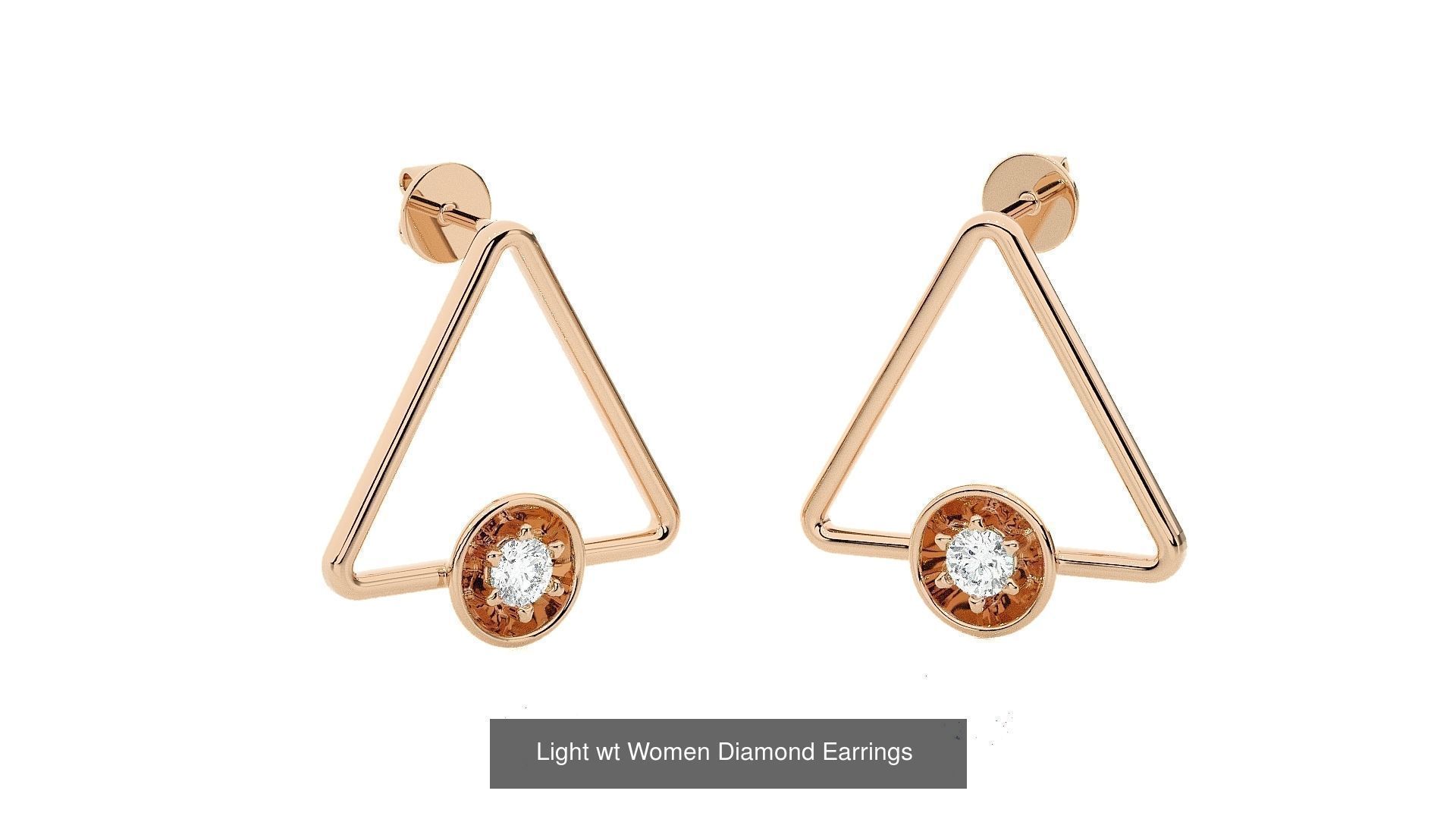62 Light wt Women Diamond Earrings 3D print model 3D Model Collection_66