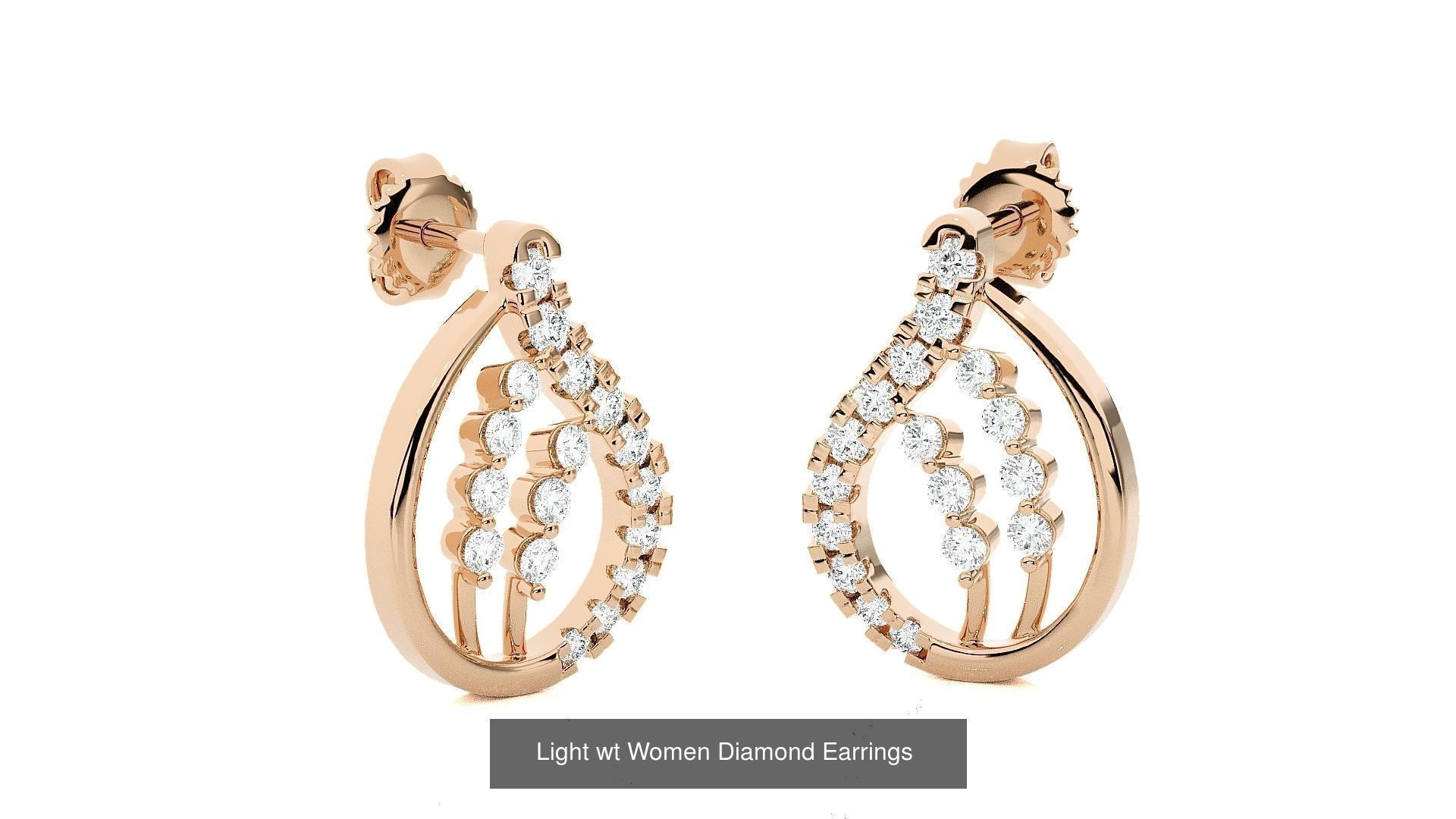 62 Light wt Women Diamond Earrings 3D print model 3D Model Collection_47