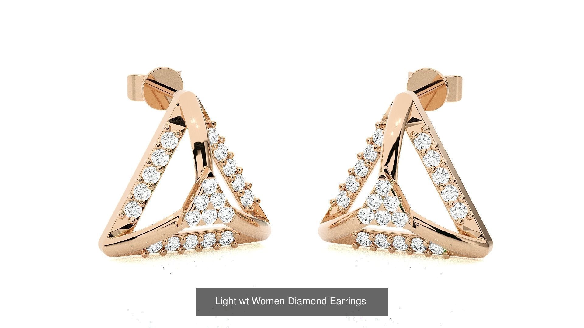 62 Light wt Women Diamond Earrings 3D print model 3D Model Collection_52