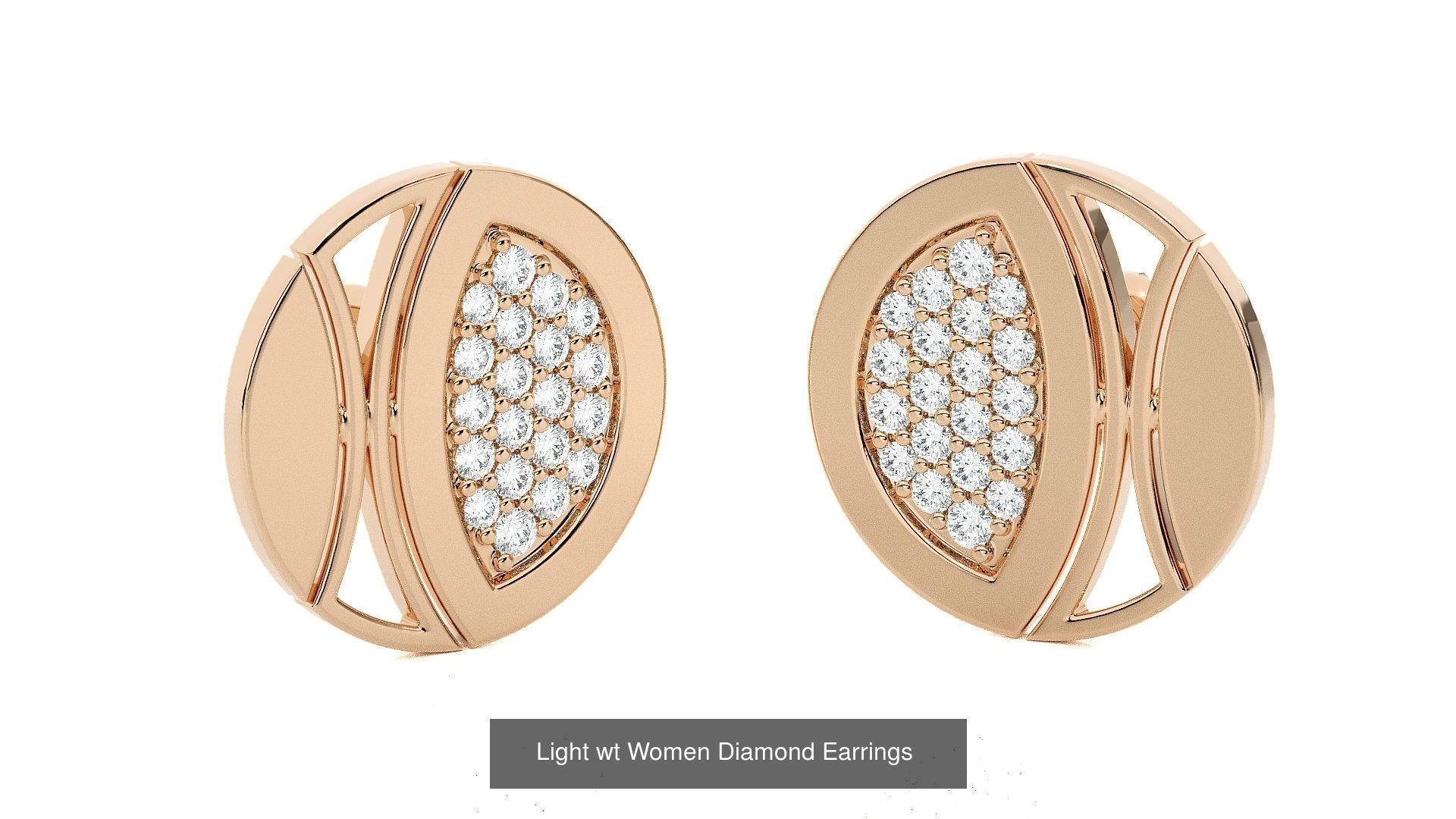 62 Light wt Women Diamond Earrings 3D print model 3D Model Collection_54